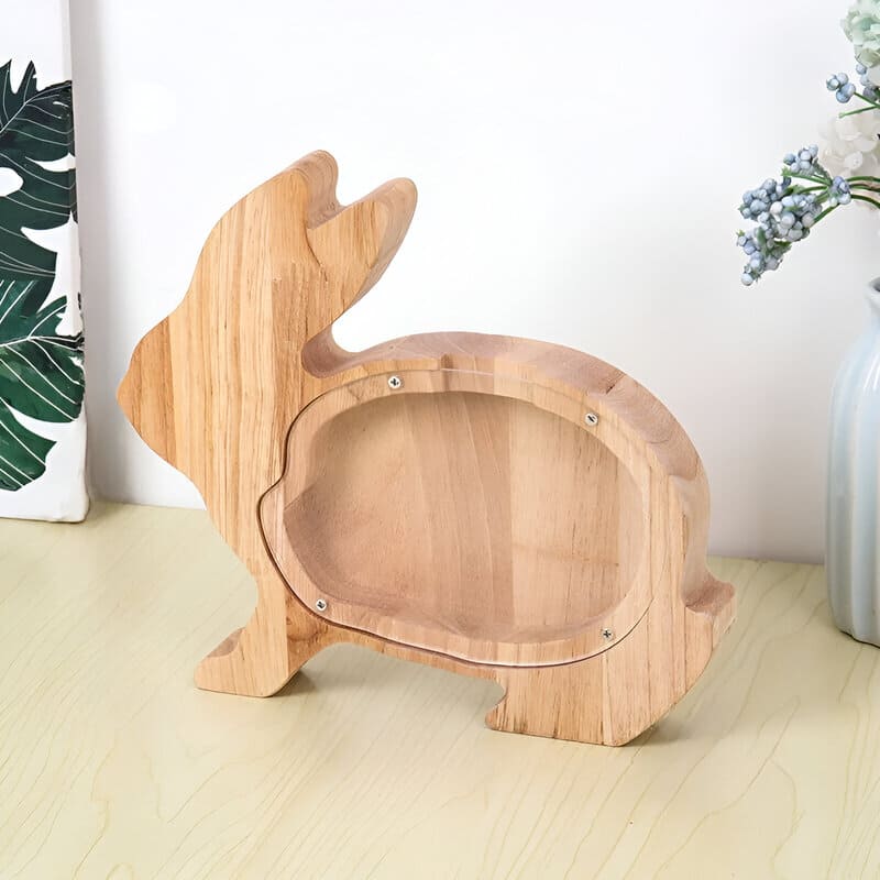 Drewniana Skarbonka Królik